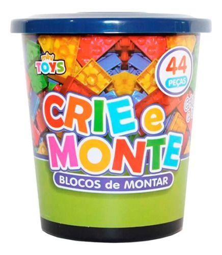 Imagem de Blocos De Montar Pote Brinquedo 44 Pçs