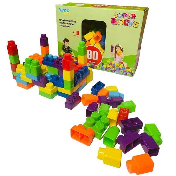 Imagem de Blocos de Montar Super BLOCKS 80 Peças Simo TOYS