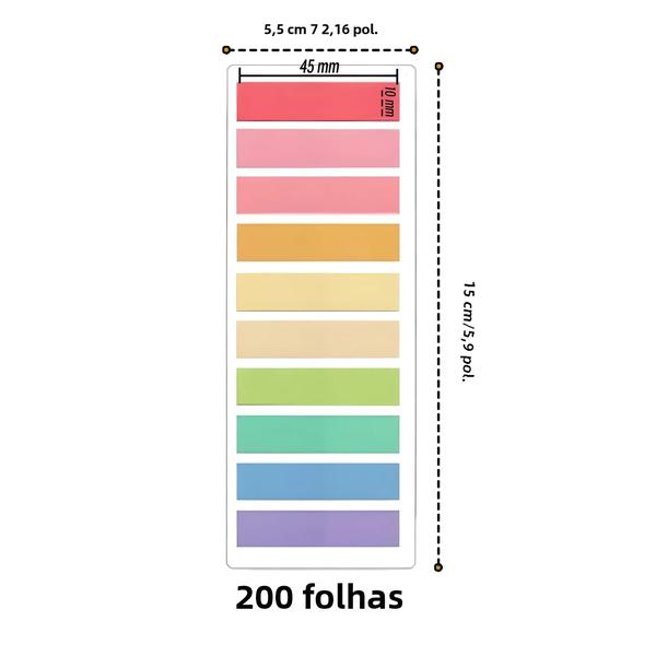 Imagem de Blocos de Notas Autoadesivos Transparentes e Coloridos (2400 unidades) - Ideal para Papelaria Escolar