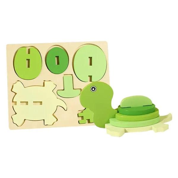 Blocos de Quebra-Cabeça 3D de Tartaruga - Brinquedo Educativo DIY para Crianças Imagem de Blocos de Quebra-Cabeça 3D de Tartaruga - Brinquedo Educativo DIY para Crianças