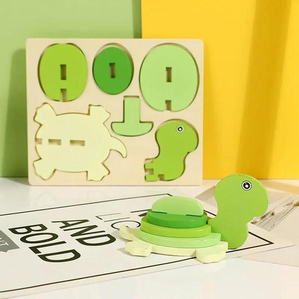 Blocos de Quebra-Cabeça 3D de Tartaruga - Brinquedo Educativo DIY para Crianças Imagem de Blocos de Quebra-Cabeça 3D de Tartaruga - Brinquedo Educativo DIY para Crianças