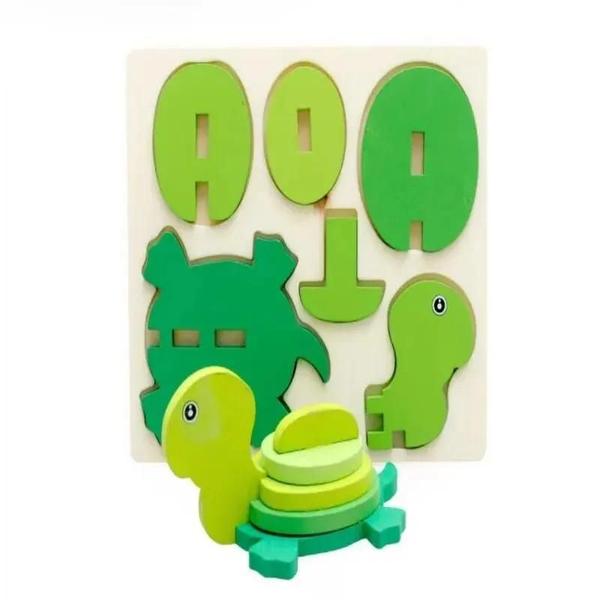 Blocos de Quebra-Cabeça 3D de Tartaruga - Brinquedo Educativo DIY para Crianças Imagem de Blocos de Quebra-Cabeça 3D de Tartaruga - Brinquedo Educativo DIY para Crianças
