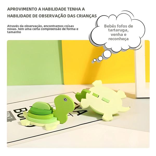 Blocos de Quebra-Cabeça 3D de Tartaruga - Brinquedo Educativo DIY para Crianças Imagem de Blocos de Quebra-Cabeça 3D de Tartaruga - Brinquedo Educativo DIY para Crianças