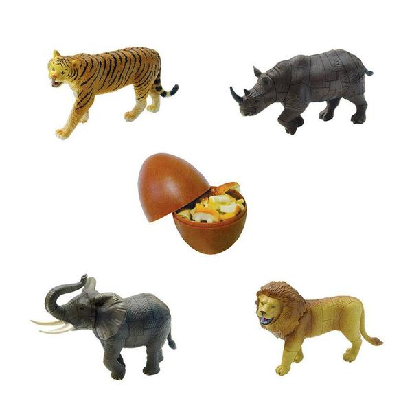 Imagem de Blocos de quebra-cabeça de figuras de animais Ukenn, 4 peças de brinquedo pré-escolar