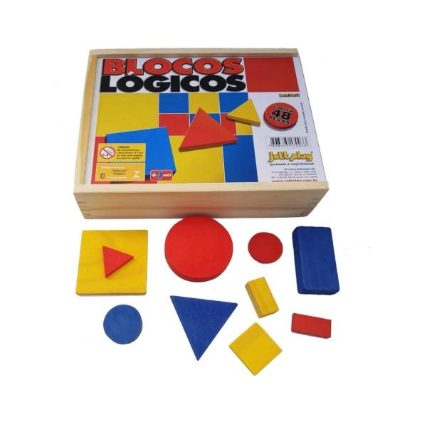 Blocos Lógicos Geométricos Brinquedo Pedagógico Matemática em madeira - Jottplay - 4 anos Imagem de Blocos Lógicos Geométricos Brinquedo Pedagógico Matemática em madeira - Jottplay - 4 anos