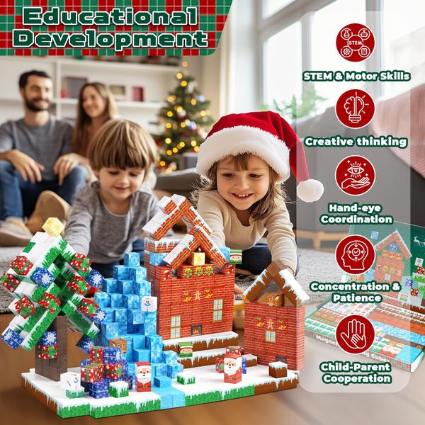 Imagem de Blocos magnéticos Annexfun 150 PCS Build Frozen Christmas World