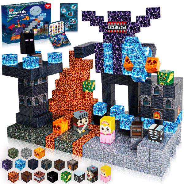 Imagem de Blocos magnéticos Annexfun Build Magnet Dark Mechanical Castle