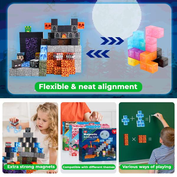 Imagem de Blocos magnéticos Annexfun Build Magnet Dark Mechanical Castle