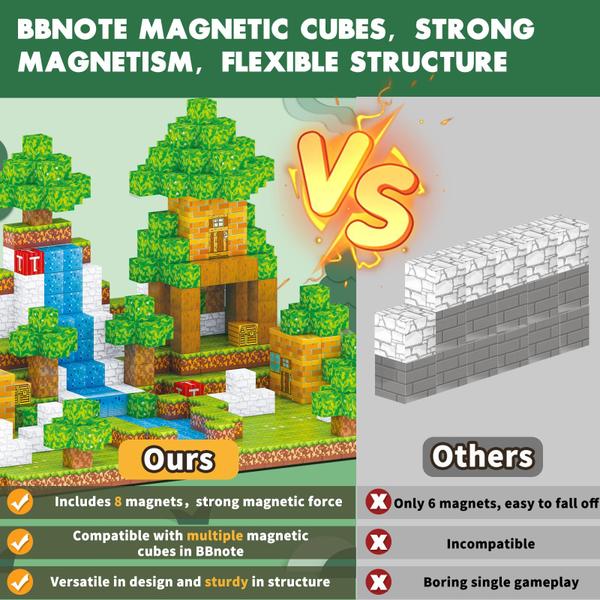 Imagem de Blocos magnéticos BBnote 54 unidades para crianças de 3 anos ou mais com 8 ímãs