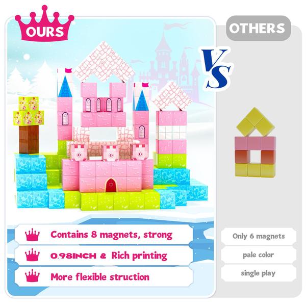 Imagem de Blocos magnéticos Hiwawind Princess Toys para crianças de 3 anos ou mais