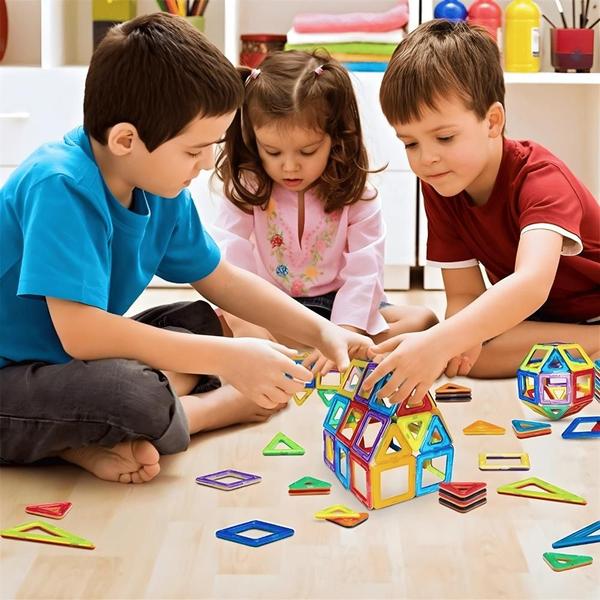 Imagem de Blocos Magnéticos Infantil Bloco De Montar Magnetico Brinquedo Com Ima Para Criança Peças Magnéticas