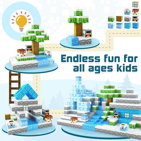 Blocos magnéticos Toylogy Build Mine Magnet World Frozen Imagem de Blocos magnéticos Toylogy Build Mine Magnet World Frozen