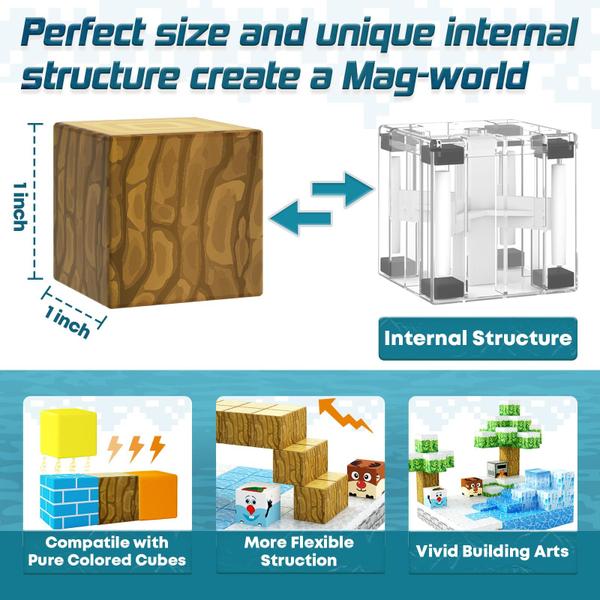 Blocos magnéticos Toylogy Build Mine Magnet World Frozen Imagem de Blocos magnéticos Toylogy Build Mine Magnet World Frozen