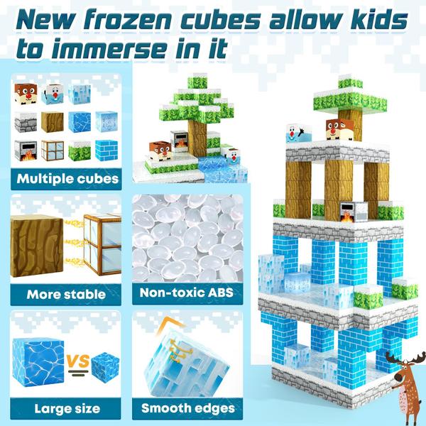 Blocos magnéticos Toylogy Build Mine Magnet World Frozen Imagem de Blocos magnéticos Toylogy Build Mine Magnet World Frozen