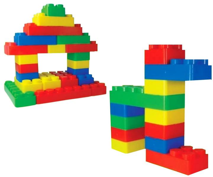 Imagem de Blocos Monta Monta Kit com 72 Peças Brinquedo Educativo