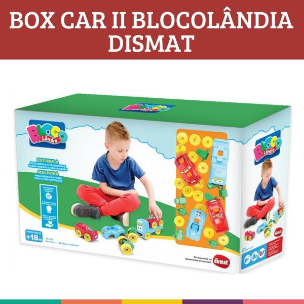 Imagem de Blocos Montar Blocolândia 28pç Box Cars II Carrinhos Dismat