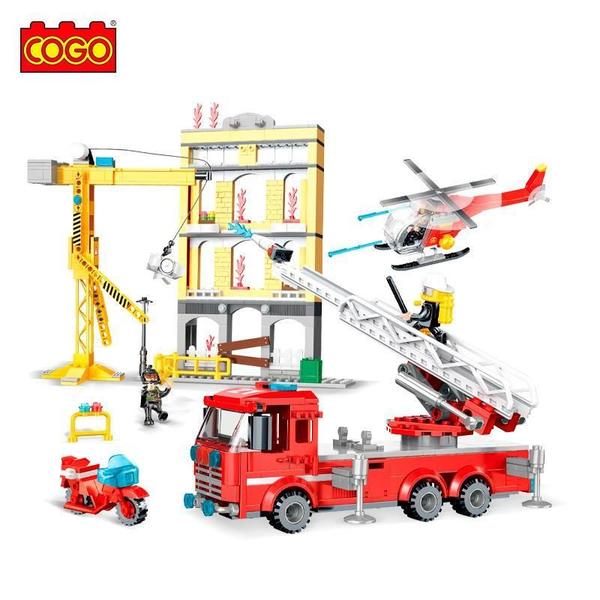 Imagem de Blocos Montar Bombeiros Resgate Emergência 613Pcs 3621-