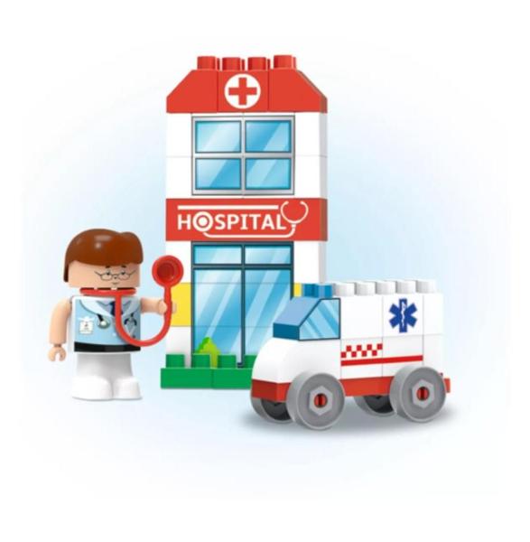 Imagem de Blocos Montar Infantil Kit 40pçs Hospital City Colecionável