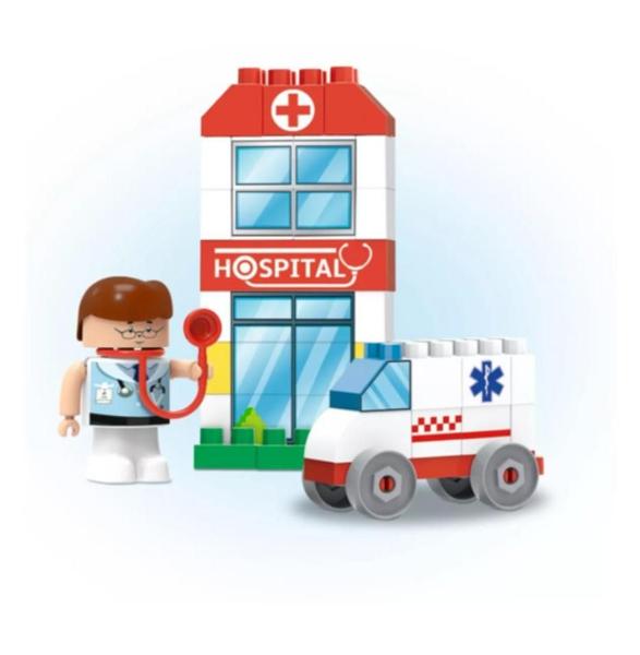 Imagem de Blocos Montar Infantil Kit 40Pçs Hospital City Colecionável