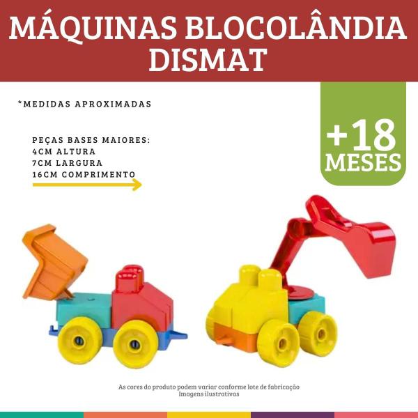 Imagem de Blocos Montar Máquinas da Blocolândia 17pçs Didático Dismat