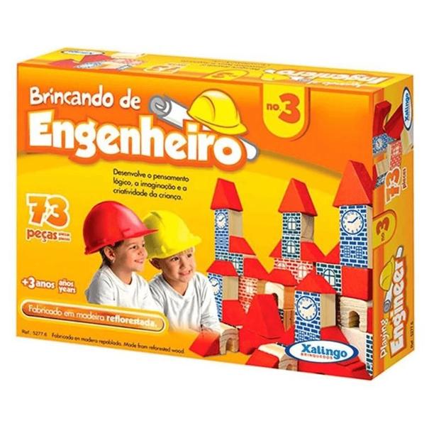 Imagem de Blocos Pedagógicos Brincando de Engenheiro 73 Peças - Xalingo