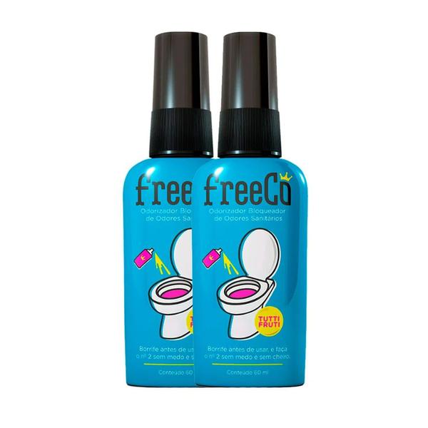 Imagem de Bloqueador de Odores Sanitários FreeCô Tutti Frutti 60ml  Kit com duas unidades