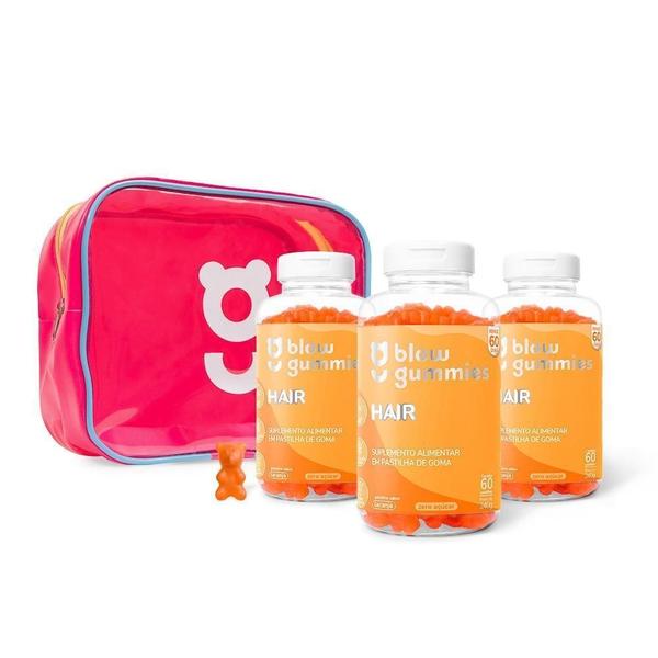 Blow Gummies Hair 180 Dias De Tratamento Laranja Zero Açúcar Imagem de Blow Gummies Hair 180 Dias De Tratamento Laranja Zero Açúcar