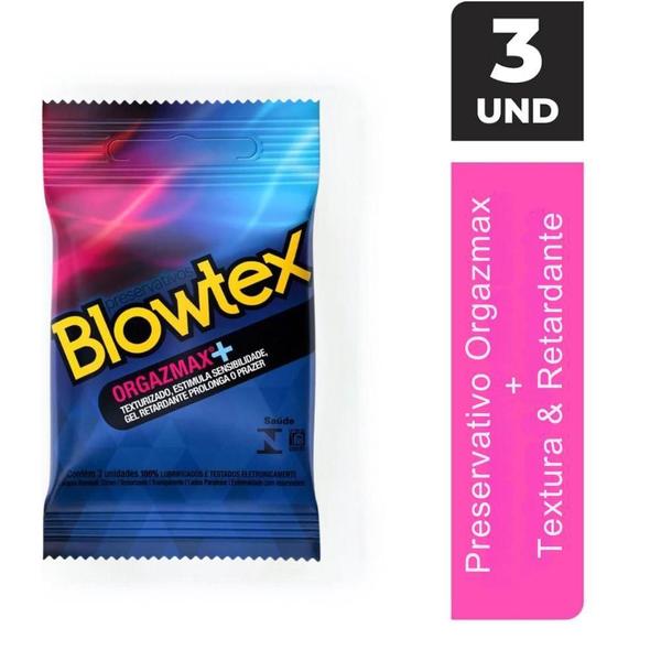 Imagem de Blowtex preservativo orgamax + texturizado com 3 unidades