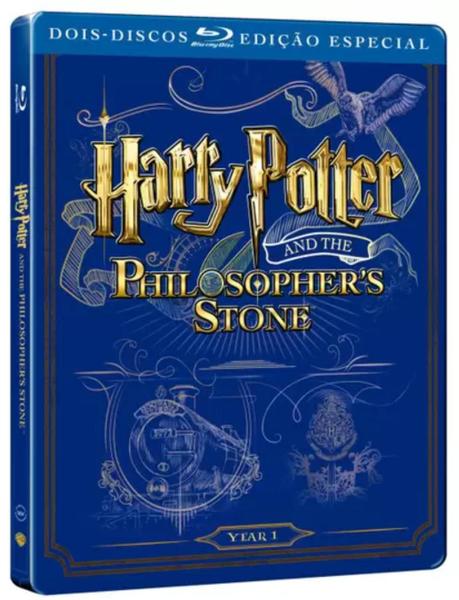 Blu-Ray Harry Potter E A Pedra Filosofal - Steelbook - Duplo - Warner Imagem de Blu-Ray Harry Potter E A Pedra Filosofal - Steelbook - Duplo