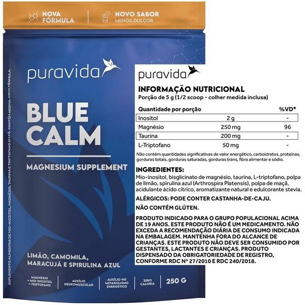 Imagem de Blue Calm - Magnésio + Inositol + Triptofano + Taurina - (250g) - Pura Vida