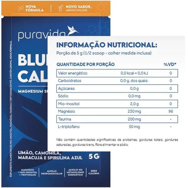 Imagem de Blue Calm - Triptofano + Magnésio + Mio-Inositol - (Caixa 20 Saches) - PuraVida