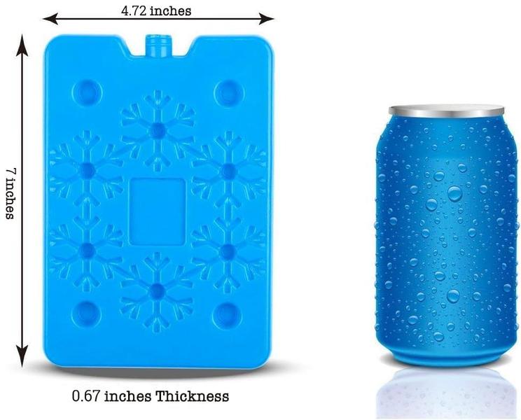 Imagem de Blue ELE BE01 Ice Pack para lancheira e cooler, BPA Free, Reusable and Long Lasting, Slim and Lightweight Design for Kids, Set of 4, Fun & Colorful