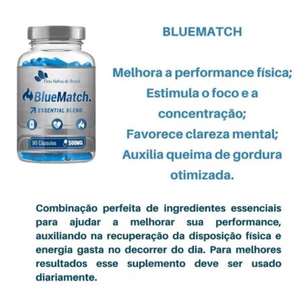 Imagem de Bluematch C/90 Cápsulas L-arginina, Cafeína, Taurina E Zinco