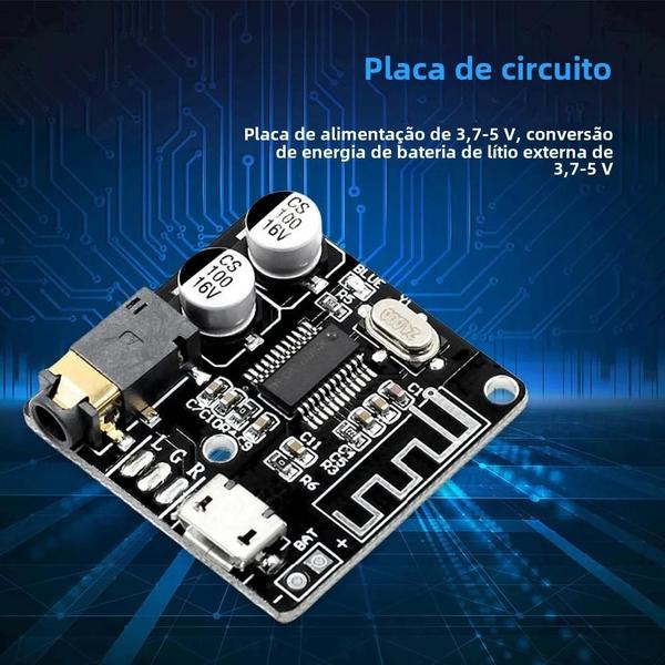 Imagem de Bluetooth 5.0 Mp3 Placa Receptora De Áudio Sem Perdas Aux Tipo-c Módulo De Música Estéreo Sem Fio