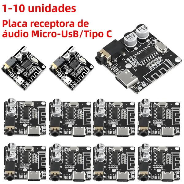 Imagem de Bluetooth 5.0 Mp3 Placa Receptora De Áudio Sem Perdas Aux Tipo-c Módulo De Música Estéreo Sem Fio