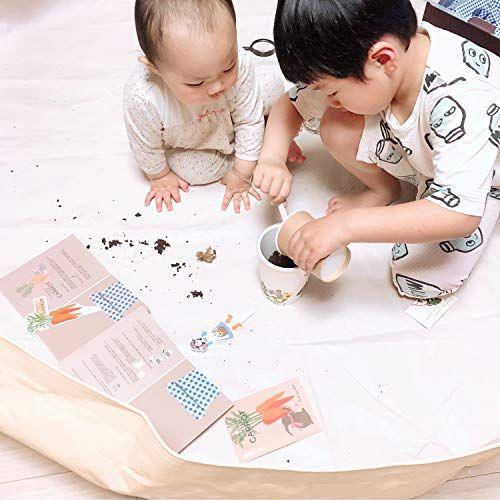 Imagem de Bluetree Sensory and Messy Play Mat para Crianças, Bebês e Crianças, Seguro, Impermeável, Dupla-Lateral e Durável, Play Yard 51"x51"x7,9" Marfim e Cinza