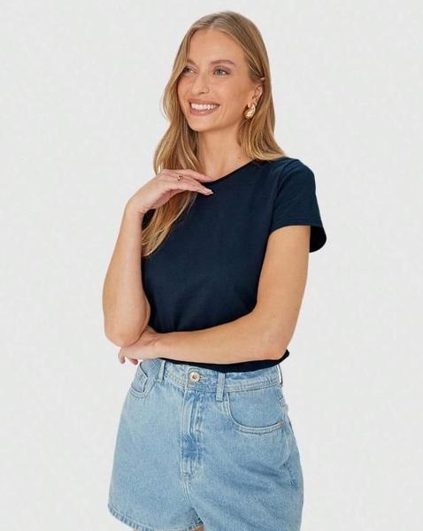 Imagem de Blusa Básica Feminina Baby Look Em Algodão Malwee