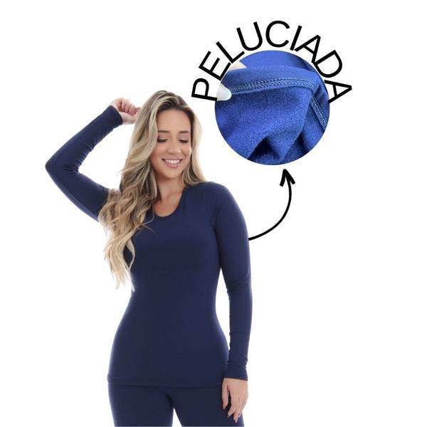 Imagem de Blusa Camisa Termica Feminina Peluciada Segunda Pele Inverno