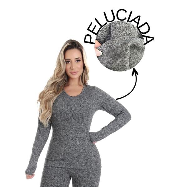 Imagem de Blusa Camisa Termica Feminina Peluciada Segunda Pele Inverno