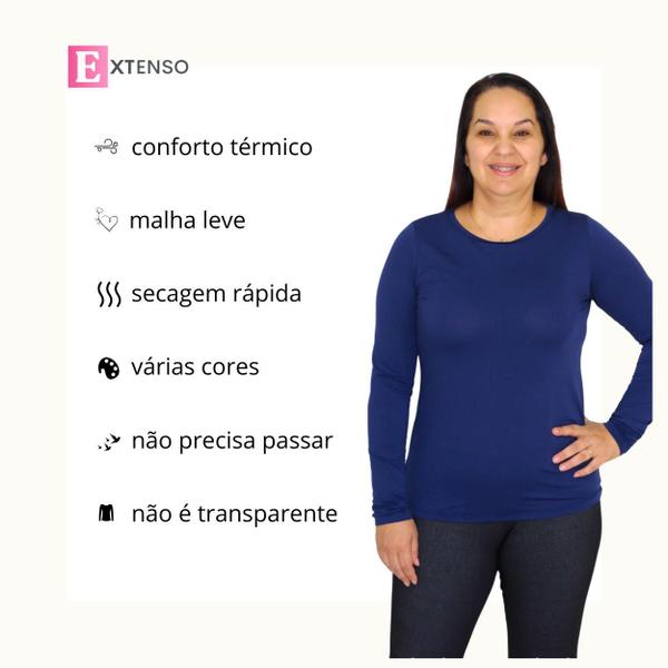 Imagem de Blusa Camisa Térmica Feminina Plus Size Com Proteção Solar UV