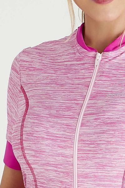 Blusa Ciclista Rosa Bolsos Proteção UV50 Epulari Imagem de Blusa Ciclista Rosa Bolsos Proteção UV50 Epulari