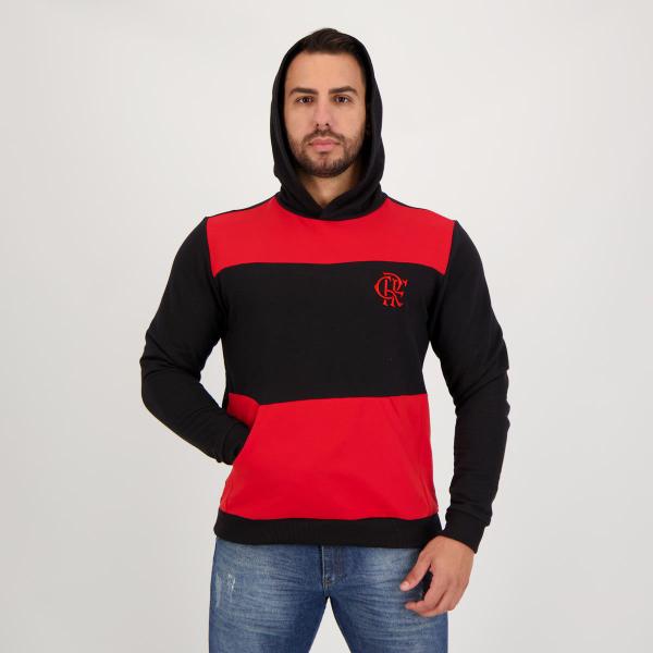 Imagem de Blusa com Capuz Flamengo Reder Preta e Vermelha