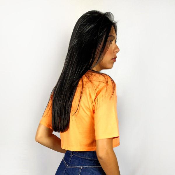 Imagem de Blusa Cropped Feminina WSS Brasil Yin Yang Laranja