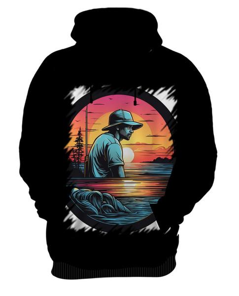 Imagem de Blusa de Frio Pesca Esportiva Pôr do Sol Peixes 13