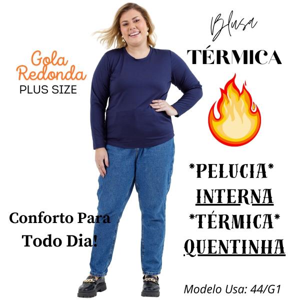 Imagem de Blusa de Frio Segunda Pele Térmica Peluciada Gola Redonda Plus Size 503.C2