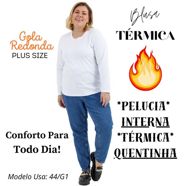 Imagem de Blusa de Frio Segunda Pele Térmica Peluciada Gola Redonda Plus Size 503.C2