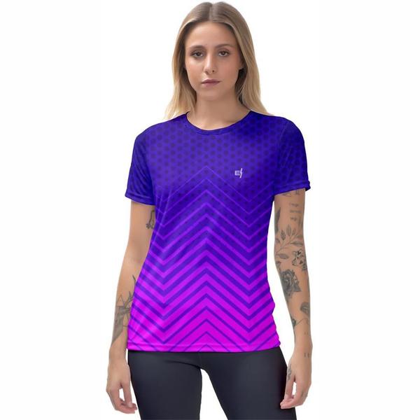 Imagem de Blusa Feminina Academia Estampada Fitness Caminhada Treino Corrida Camisa Manga Curta