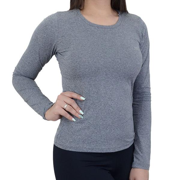 Imagem de Blusa Feminina Alto Giro ML Cinza Mescla - 1017