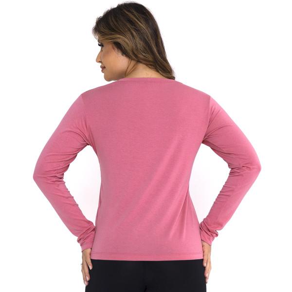 Imagem de Blusa Feminina Manga Longa Academia Elegante Térmica Gola Redonda Blusinha Lisa Inverno Confortável