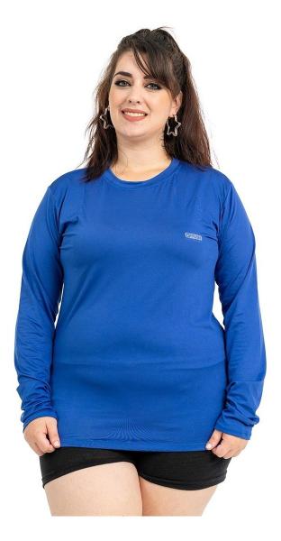 Imagem de Blusa Feminina Manga Longa Plus Size Proteção UV Térmica